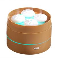 200ML Essential Oil Diffuser USB Cute Steamer Bun Shape Hydrating Aroma Diffusor Night Light Home Small Appliances Brown CHINA brown