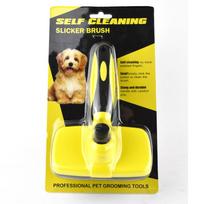 Premium Self Clean Hair Dog Brush Slicker Comfortable Small Large Dog Comb Pet Grooming Tools Cat Fits Various Hair geltona