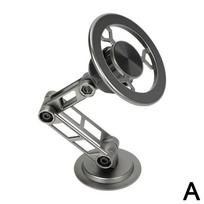 Metal Magnetic Car Phone Holder 360 Rotatable Foldable Desk Phone Bracket In Car For Q1j4 gray