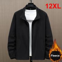 Vienspalvė vyriška „Polar Fleece“ striukė, žieminė, šilta, plius dydžio, madingas, laisvalaikio stiliaus „Polar Fleece“ striukė. 12XL juoda