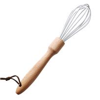 Egg Whisk Manual Beater Hand Mixer Silicone Cream Egg Beater with Wood Handle for Baking Cooking Utensils Kitchen Accessories white