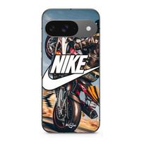 Coque pour Google Pixel 9 nike logo blanc roue moto juoda