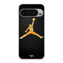 Case for Google Pixel 9 Pro Jordan logo 23 nike basketball golden color juoda