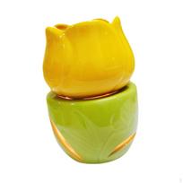 Candle Essential Oil Burner Aroma Ceramic Diffuser for Home geltona