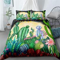 Succulents Bedding Set, Exotic Flower Duvet Cover Twin Size For Kids Boys Girls, Branches Leaf Floral Polyester Comforter Cover EU single(135x200cm) white