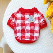 Pet Flower Sweater Little Dog Pet Clothes Knitted Warmth Cat Teddy Bear Small Dog Two Legs Autumn and Winter Clothes XL red