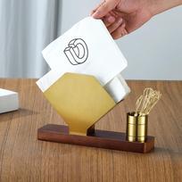 Napkin Holder Tissue Case Chic Paper Rack Dispenser Stand for Countertop white