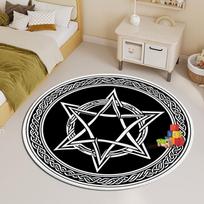 Round Carpet, Home Computer Chair Mat, Large Area Bedroom, Living Room, Coffee Table, Hanging Basket, Magic Array Carpet, Stain-resistant 80 * 80CM crystal velvet pink