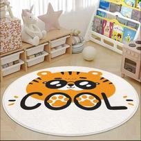 Animacinis kašmyro apvalus kilimėlis Vaikų ropojimo kilimėlis Skalbiamas skaitymo kampelis Miegamojo lovos kilimėlis 80cm diameter round beige