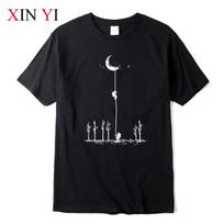 Cotton Summer Casual Men's T-shirt Top Quality 100% Cotton Cool Funny Astronaut Print Casual Loose for Men T Shirt O-neck Top Men Tee S