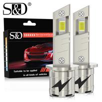 2 vnt H1 H3 LED lemputės priekinių žibintų turbo lempos Mini 20000LM 6500K 16 branduolių CSP mikroschemos Super ryškios tolimosios artimosios šviesos automobilių rūko žibintams 12V baltas automobilis H1