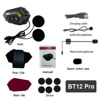 Motorcycle Helmet Bluetooth Headset, 5.3 EDR Wireless Headphones, 2000mAh Battery, IP6 Waterproof, Noise Reduction, Voice Control