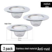 Nerūdijančio plieno kriauklė ir kanalizacijos kamštis, apsaugantis nuo užsikimšimo, virtuvei ir voniai Medium, 3 pieces, diameter 7.3cm white