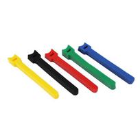Magijos dryžuoto katės galvos nailono kabelių organizatorius su Velcro lipuku 15cm geltona