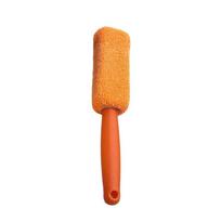 Portable Microfiber Wheel Tire Rim Brush for Car With Plastic Handle Washing Cleaner ADM oranžinė
