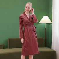 Moterims vienos spalvos veliūrinis chalatas vonios chalatas rudens naujiena seksualus velvetinis vestuvių nuotakos chalatas chalatas laisvi naktiniai laisvalaikio namų drabužiai XL beige