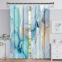 3D Blakc and Gold Curtain for Living Room, Bedroom Decor, Ultra Micro Shading, Luxury Lounge Curtains, 2 PCs 120W243H&Grommet Top black