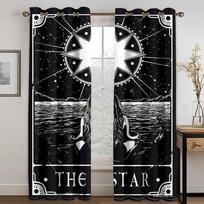 Gothic Galaxy Window Drapes, Celestial, Starry, Witchy, Mandala, Diamond, Teen Girls, Women, Living Room, Fabric, 2 Panels 100W130H(CM)40x51in&Hook