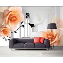Didelė romantiška rožė 3D tapetai svetainei, miegamajam, televizoriaus fonui 3D tapetai namų dekoravimui 200 cm(W) x 140 cm(H) white