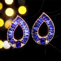Fashion Colorful Crystal Earrings Personalized Exaggerated Irregular Drop Earrings Women's Earrings 1 Pair white