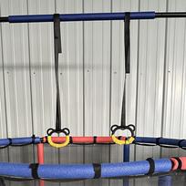 Gymnastics Rings Gym Home Pull Adjustable Straps Buckles Portable 400kg Load Bearing gray