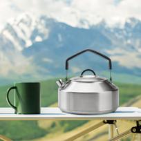 Camping Kettle Campfire Water Lightweight Tea Pot Outdoor for Traveling Silver 1L