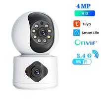Tuya 8MP 5G Wifi Indoor Lens Baby Monitor Color Night Vision Camera 4k Dual Screen Auto Tracking Video Surveillance 2.4G 4MP No SD Card