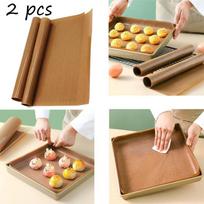 2pcs Non Stick Heat Transfer Paper Oilcloth Pad Cooking Paper Mat Washable Oven Reusable Heat Resistant Kitchen Baking Tools