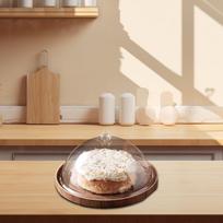 Cake Stand with Dome Plate Serving Tray Dessert Display for Holiday Large Round