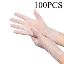 100PCS Disposable TPE Gloves Disposable Cleaning Gloves Baking Hairdressing Kitchen Hotels Restaurants Bathroom Cleaning Tools L beige
