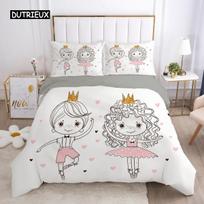Ballet Dancer Duvet Cover Set King Size Dancing Is My Passion Print Bedding Set Microfiber Girl Ballet Shoes Pattern Quilt Cover EU single(135x200cm)