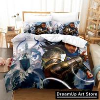 3D M-Magic The Gathering Bedding Set Quilt Cover Bed Cover with Pillowcase Twin Single Queen King Size Boys Adult Home Textile 140x200cm gray