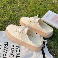 Shoes Mules Women's Slippers and Ladies Sandals Job Off White Summer 2024 Rubber Slides High Up To 5cm Heel with Bow Round Toe F 35