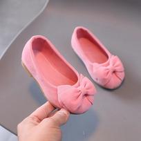 Children's Leather Shoes Sweet Chic Bowknot Ballet Flats for Girls Fashion Soft Versatile Kids Causal Princess Loafers Elegant 21 rožinė