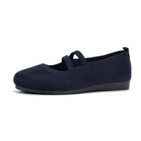 Summer Mesh Breathable Ballet Flat Shoes for Women Non-Slip Casual Shoes Solid Slip-On Comfort Ladies Footwear Women Sneakers 36 tamsiai mėlyna spalva