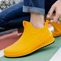 New Rain Boots Men's Tide Short Rain Boots Non-slip Kitchen Takeaway Water Shoes Thick-soled Overshoes Fishing Rubber Shoes 39 geltona