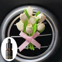 Automobilinis oro gaiviklis Tulp Blossom automobilių kvepalų segtukas gėlių oro išleidimo anga Aromaterapijos kvapo difuzorius Auto dekoratyviniai priedai gray