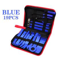 19Pcs/Set Car Audio Modification Tools Trim Dash Radius Audio Removal Tool Car Scratch Repair Pen Tire Cover Seal Tools mėlyna