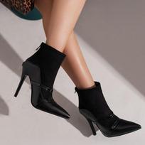 Krazing Pot Polyurethane Autumn Winter Shoes 47 Size 48 Super Size Sexy Boots Pointed Toe Zipper Keep Warm Ankle Boots 34 juoda