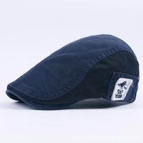 Cotton Peaked Cap Men'S Ladies Beret Academy Wind Forward Hat Hot Hat Middle-Aged And Elderly Hat Adjustable tamsiai mėlyna