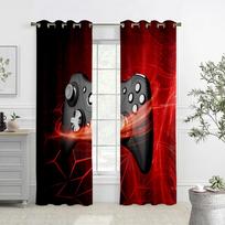 2PCS Technology Game Controller Printed Curtains, Living Room Bedroom Gaming Room Decorative Curtains, Pattern Customization W50xH140(CM)x2PCS&Grommet Top