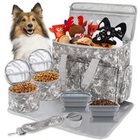 Complete Dog Travel Bag for Supplies, Weekend Pet Travel Kit for Dogs and Cats, Airline Approved Travel Bag