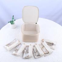 Leather Jewelry Organizer Box with Separate Bag Necklace Earring Storage Box Modern Creative Portable Travel Women's Jewelry Ornaments Packaging Case
