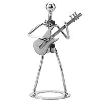 Musician Player Collectible Figurine Ornaments Gift Iron Guitar Player Figurine Decoration gray
