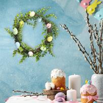 Delight: Vibrant Easter Wreath for Front Door Festivities Style B