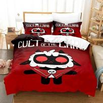 Cult of the Lamb Patalynės komplektas Vienvietis Dvivietis Pilnas Karalienės Karališko dydžio Lovos komplektas Suaugusių Vaikų Miegamojo Antklodės užvalkalų rinkiniai 3D Anime Paklodžių rinkinys 70x133cm 2pcs