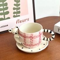 260ML Koalas Hug Ceramic Mugs Freehand Painting Coffee Cup with saucer Japanese-style Cute Water cup Afternoon tea cup Kids gift 260ml