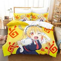 3D Printed Miss Kobayashis Dragon Maid Bedding Set Anime Kanna Duvet Cover Double Twin Full Queen King Adult Kids Quilt Cover 70x133cm 2pcs