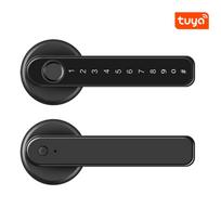 Tuya Bluetooth Smart Fingerprint Door Handle Lock Electronic Password APP Remote Unlock Hotel Apartment Office Rental House tuya app juoda