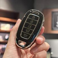 Key Fob Cover for Hyundai Palisade 2023 Elantra GT Santa Fe Soft TPU Smart Key Shell Full Protection 5 Button mėlyna